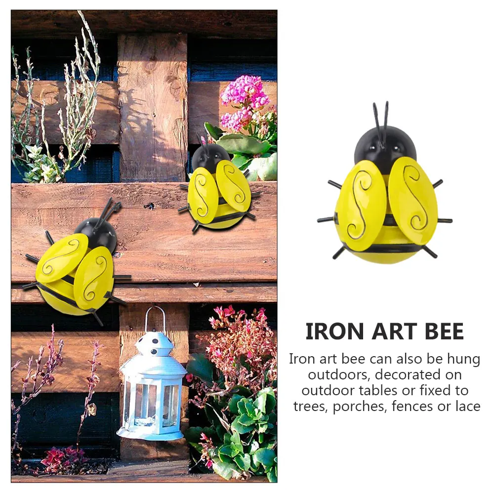 

Bees Wall Decor Wrought Decoration Decorations Honey Metal Hanging Garden Craft