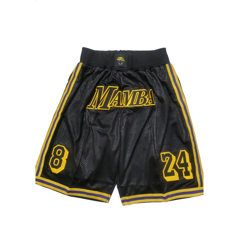 Basketball shorts Black Mamba 8-24 Snake skin Four pockets Sewing embroidery outdoor sport Beach pants Training 2024 New style