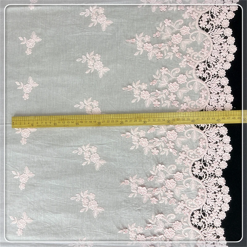 New cotton color three-dimensional embroidery fabric Lolita skirt clothing fabric home curtain decoration 1.3 meters wide