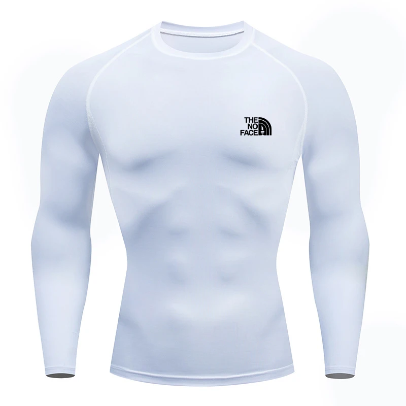 Men's long-sleeved compression T-shirt, quick-drying, slim-fit design, perfect for training, strength workouts, running, and fit view 2