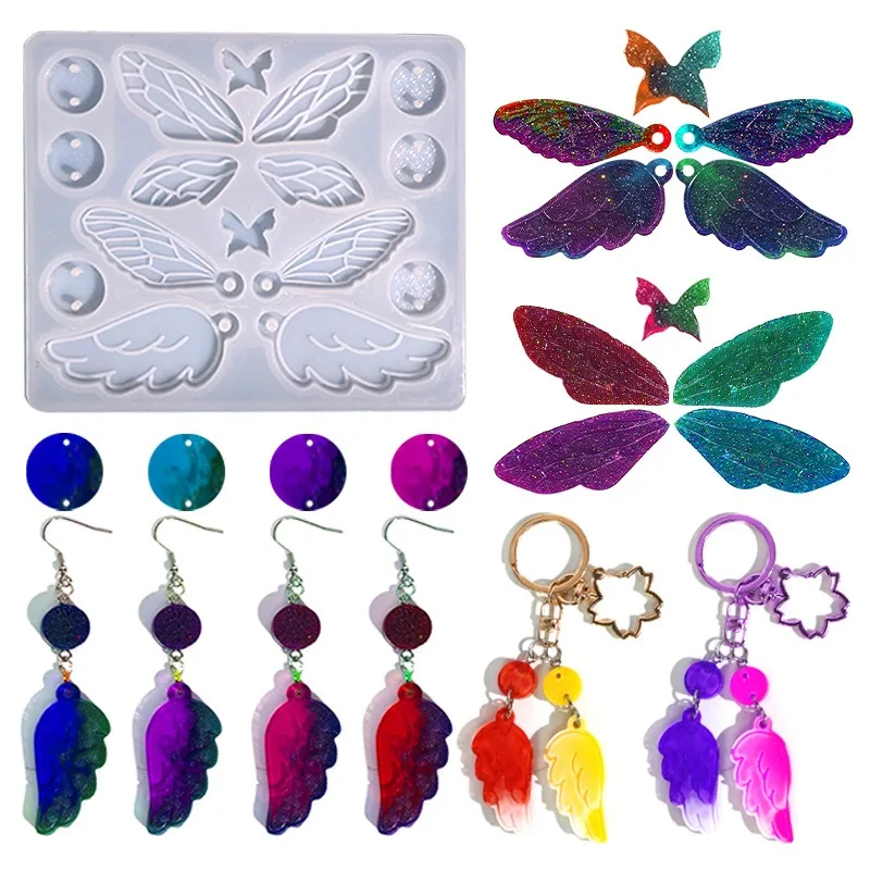 Special-Shaped Butterfly Earrings Keychain Silicone Mold DIY Jewelry Handmade Jewelry Decorative Pendant Resin Molds Accessories