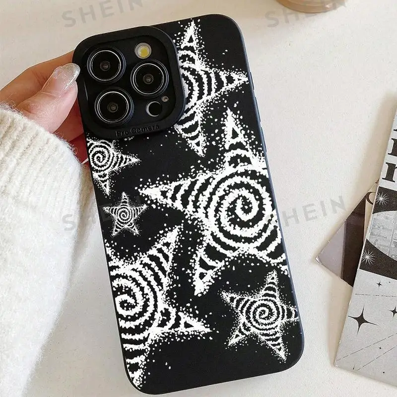 Star Pattern Phone Case Total Protective Shockproof Mobile Phone Cover for IPhone 16 Pro Max 15 Pro 14Plus 13 12 11 XR X/XS