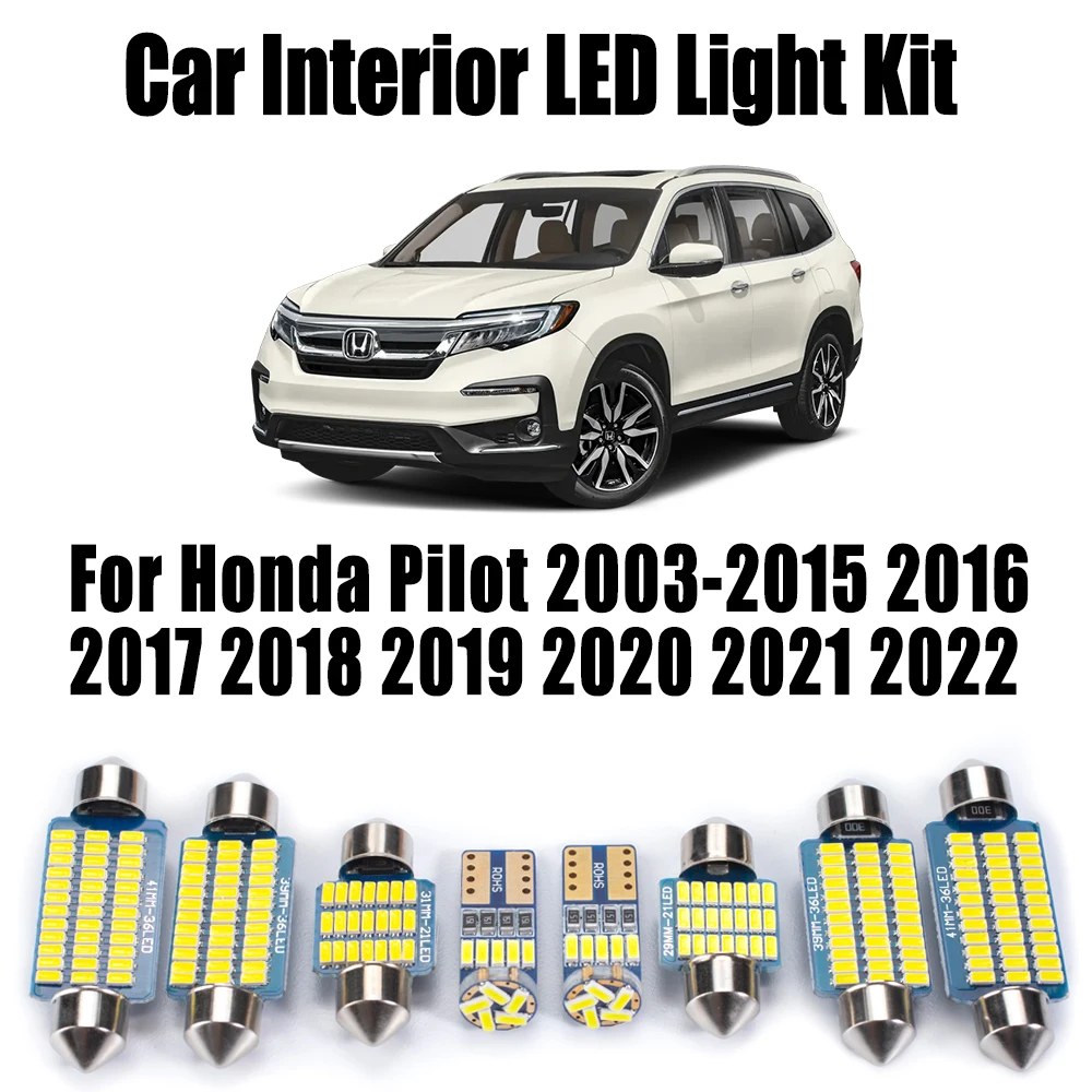 

Interior LED Ceiling Light Kit For Honda Pilot 2003 2005 - 2017 2018 2019 2020 2021 2022 Car Map Trunk Dome Vanity Mirror Bulb