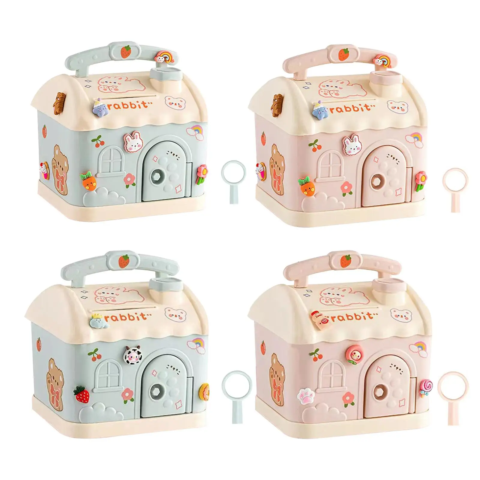 DIyステッカー付き貯金箱キー実用的なギフト付きの貯金箱パーティーの好意のための絶妙なハウスピギーバンク