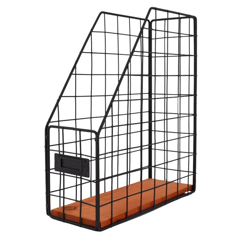 Multifunctional Office Desktop Oblique File Storage Rack Wrought Iron Letter Storage