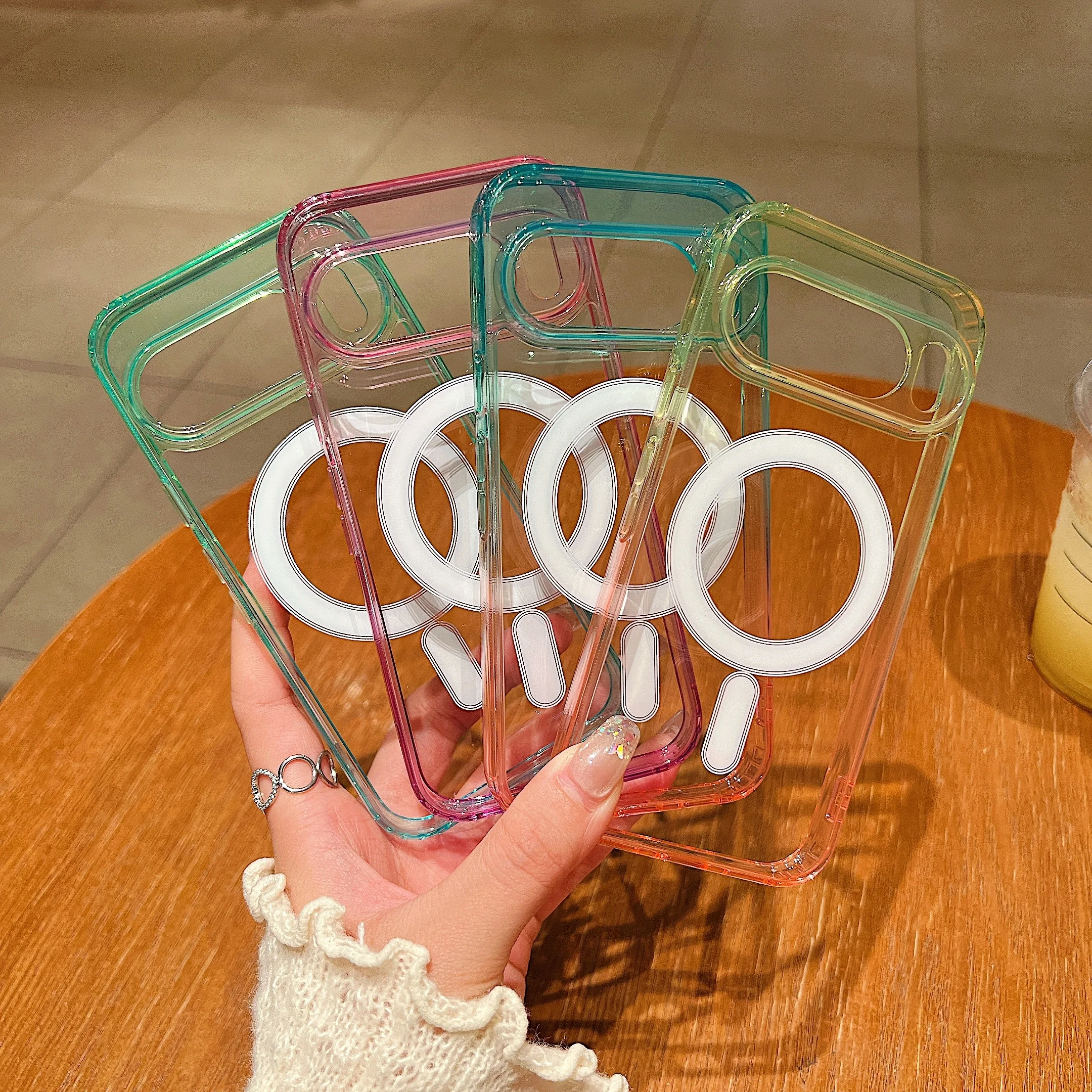 Pixel 10Pro Double Color Gradient for Magsafe Magnetic Case For Google Pixel 10 Pro Transparent Ultra Thin Wireless Charge Cover - náhled 3