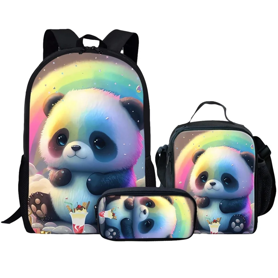 Anime Panda Print Academy Style Girls Boys School Book Bags Kids Bagpack Teenagers Travel Backpack Mochila To Casual School