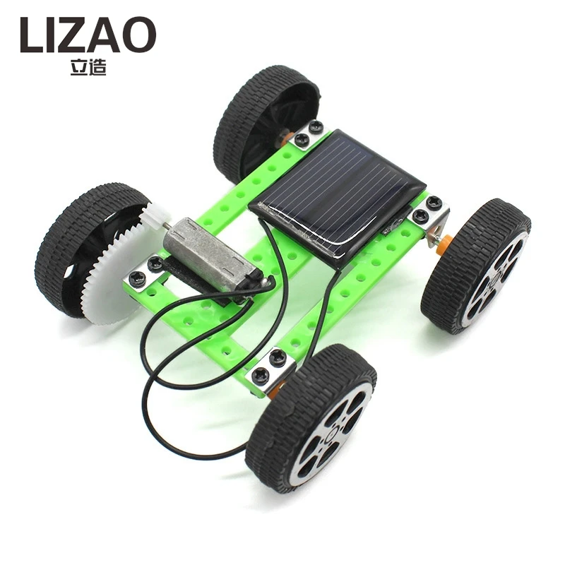 

LIZAO Kids Solar Car Mini DIY Assembly Kit Energy Powered Vehicle STEM Educational Science Experiment Toy for Children Gift
