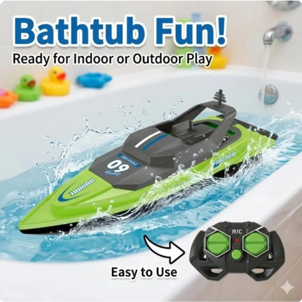 Outdoor Fun High-Speed Remote Control Boat Dual Motor 2.4GHz Racing Boat Electric Waterproof Electric Speedboat Pool