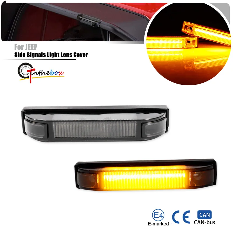 

2pcs Car Fender Flare Side Marker Lamps For Jeep Wrangler TJ JK and JL Bushwacker Flat Style Fender Flares Turn Signal Lights