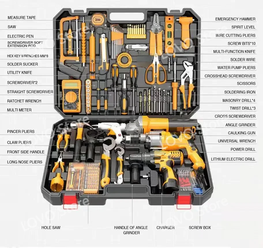 Electrician Dedicated Waterproof Plastic Multi-function Home Hardware Tool Kit