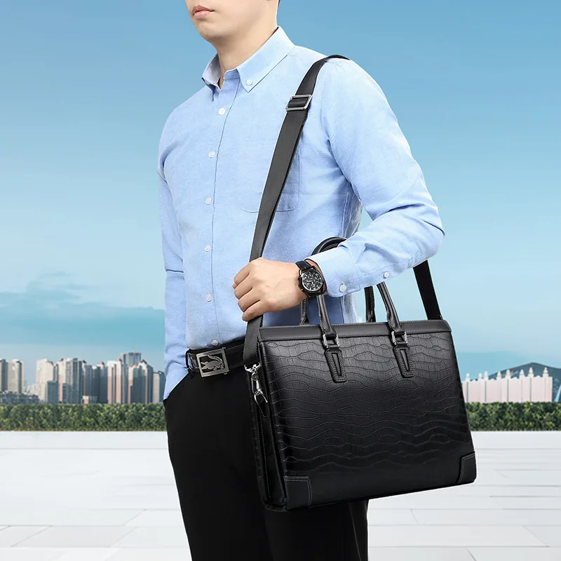 جديد حقيقي رسول حقيبة جلدية فاخرة الرجال حقائب قدرة الطبقة العليا جلد البقر حقيبة كمبيوتر محمول للأعمال حقيبة يد رجالية عادية