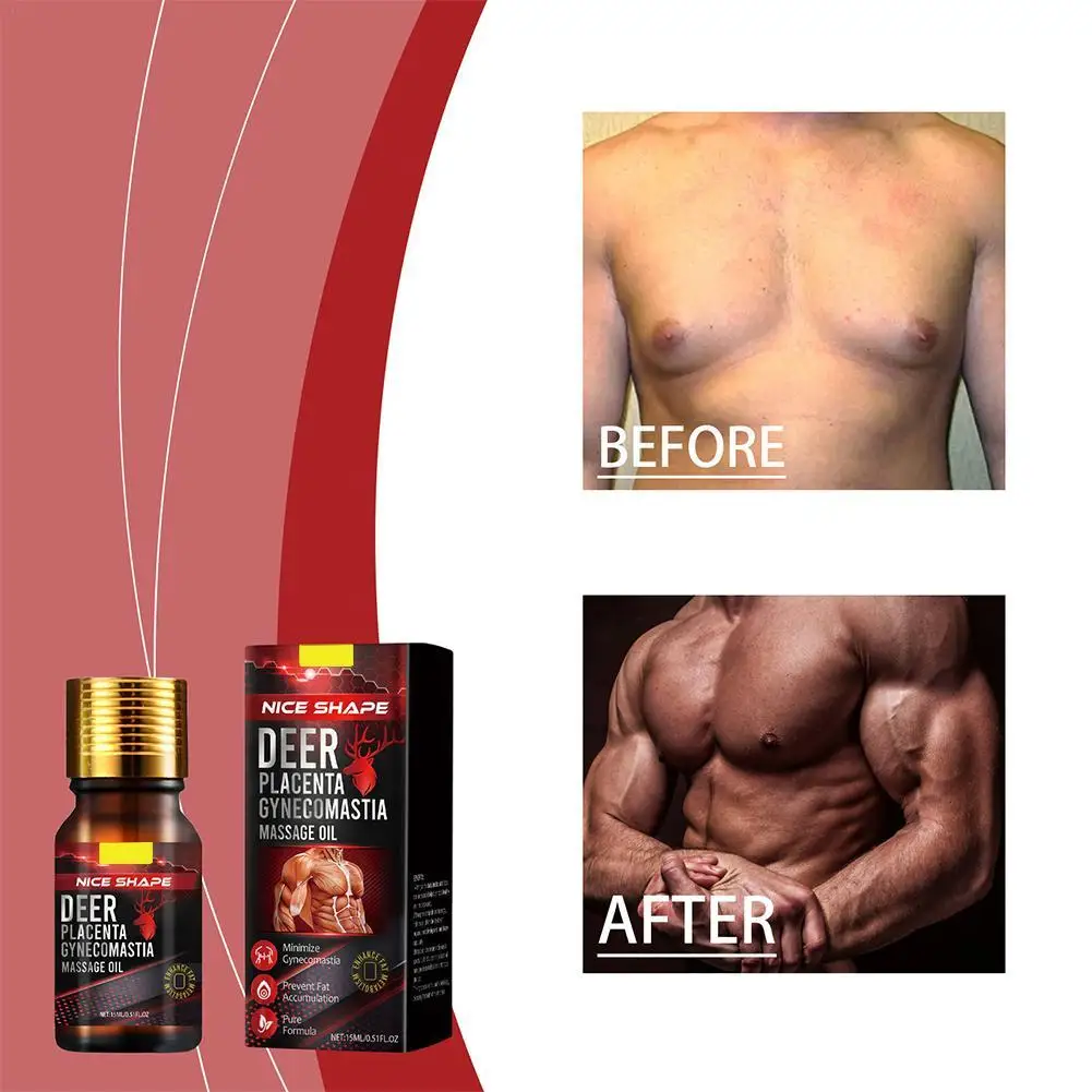 Hot Sale Men Bee Gynecomastia Heating Oil 15ml Breast Shaping Breast Firm Massage Serum Breast Tighten Oil