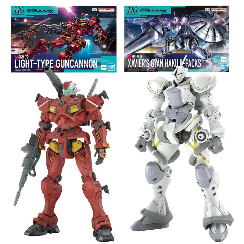 Bandai-figuras de acción de Guncanon tipo ligero, modelo de juguetes Gyan Hakuji-Packs de Xavier, traje móvil HG, figuras de Anime Gundam GQuuuuuuuuX