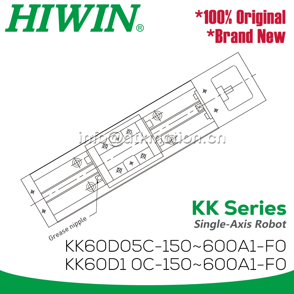 Imagem -06 - Hiwin-estágios de Corrediça Linear Industrial Robô de Eixo Único Rigidez de Alta Precisão Parafuso da Esfera Módulo Kk60 Original Kk60d05c Kk60d10c