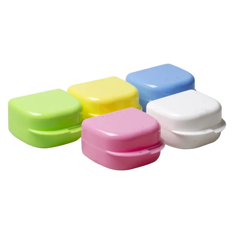 Denture large Tray Box Dental Orthodontic Braces Retainer Case Denture Tray Box  Dental Denture Box False Teeth Protective Case