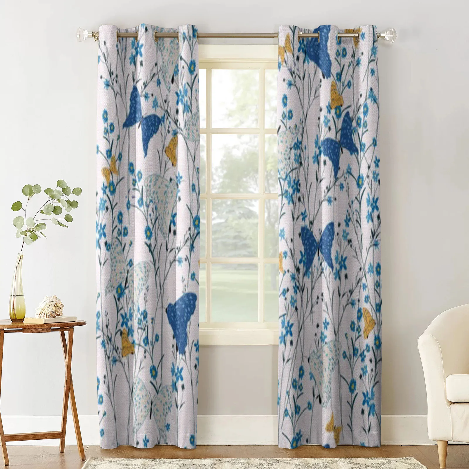 Wild Flowers Curtains For Living Room Decoration Window Blind Cloth Bedroom Kitchen Curtain For Home