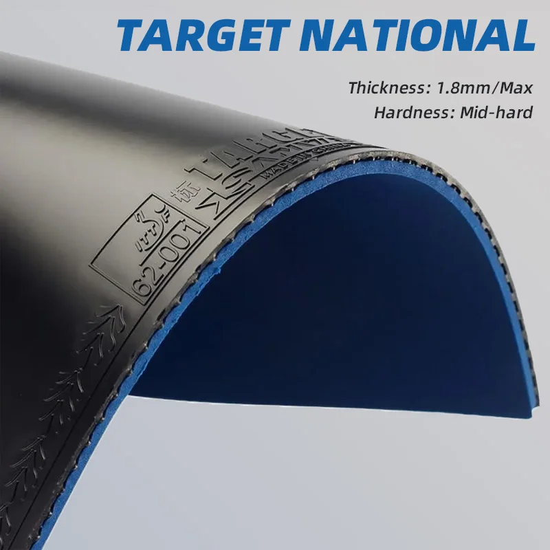 Genuine Sanwei Target National Table Tennis Rubber Sticky Ping Pong Coasting Rubber 2.1/1.8mm Thickness with Blue Elastic Sponge