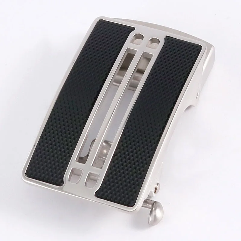 Acrylic carved 304 stainless steel high-end belt buckle for men, automatic buckle teeth belt buckle