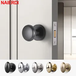 NAIERDI Privacy Door Lever Set Black Zinc Alloy Hidden Door Lock Invisible Sliding Door Handle Lock Keyless Mechanical Door Lock