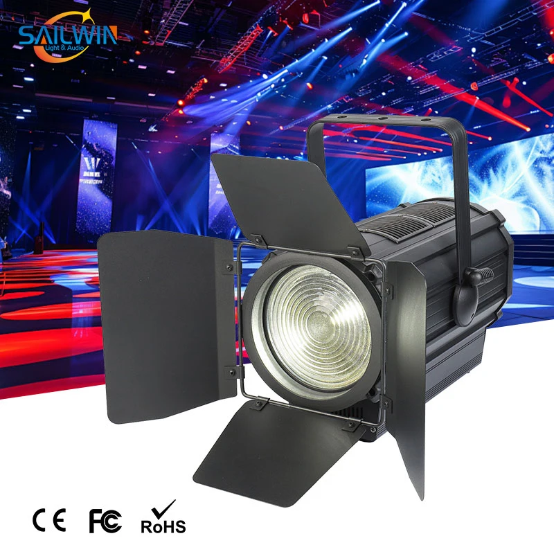 SAILWIN Stage Lighting Equipment 300W DMX512 LED Fresnel Light 4in1 RGBW ZOOM LED Spotlight For Theater Party Event