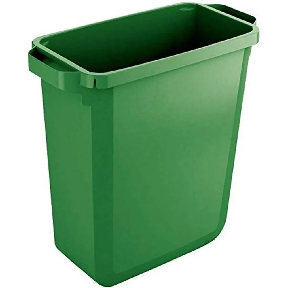 

DURABIN 60 Rectangular Waste Bin Green | 60 Litre Capacity | Food and Freezer Safe | Perfect for Waste Collection or Rec