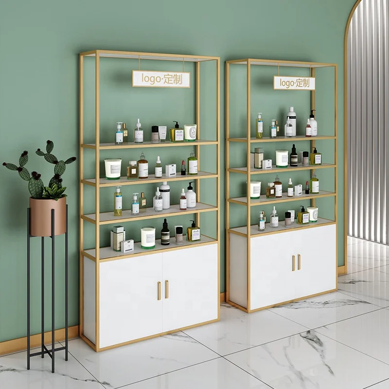Custom.Floor-to-ceiling Multi-layer Shelf Beauty Salon Cosmetic Display Cabinet Studio Storage Shelf