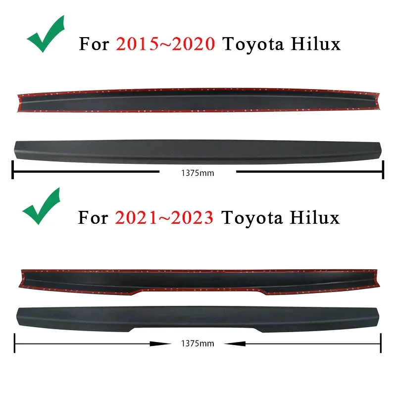 RAIL GUARD CAP PROTECTOR ACHTER COVER ACHTERGATE TRIM VOOR TOYOTA HILUX 2015 2016 2017 2018 2019 2020 2021 2022 2023 REVO ROCCO