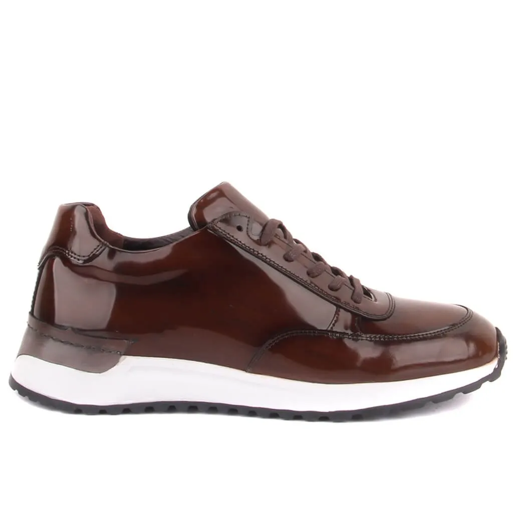 Sail On Lakers-Brown Leather Men 'S Sneaker