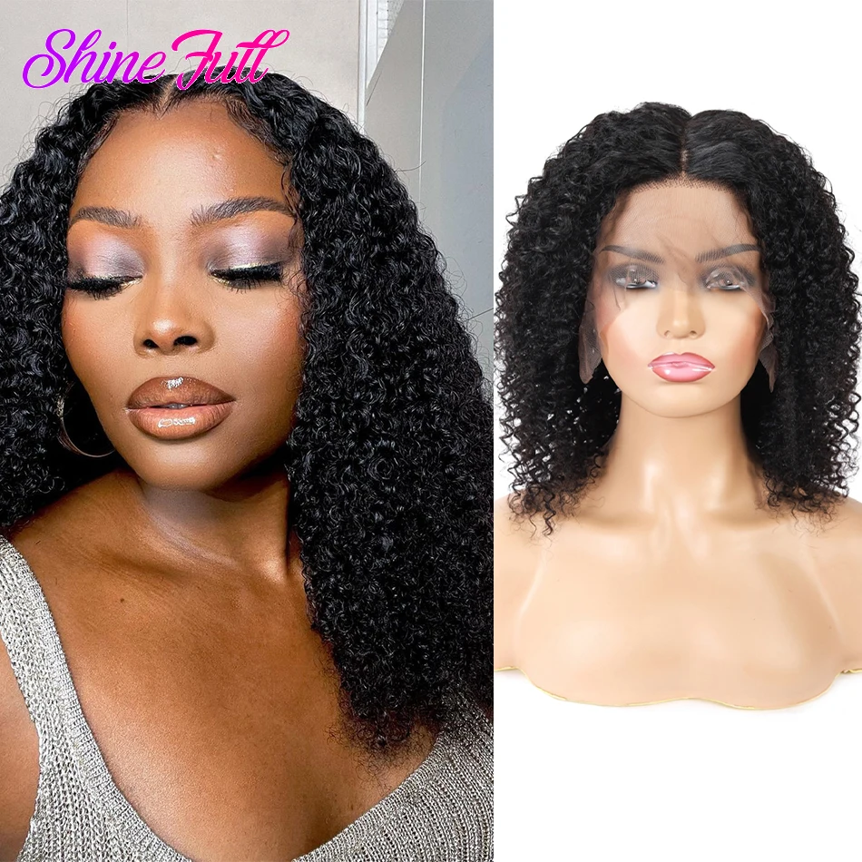 

ShineFull Kinky Curly 13x4 Lace Frontal Human Hair Wig Brazilian 13x6 Hd Transparent Lace Front Wig For Black Women Remy Hair