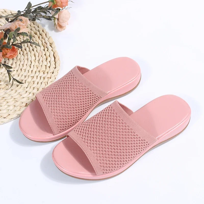 Women Sandals Soft Flat Sandals Summer Sandals Women Stretch Fabric Summer Elegant Slippers Shoes