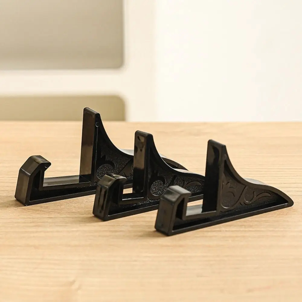 2Pcs Plastic Photo Frame Stand Clear/Black Multi-Purpose Plastic Display Stand Quicksand Painting Base