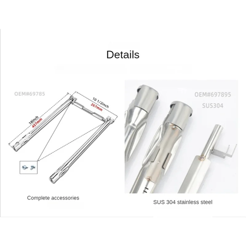 ABKB 304 موقد فولاذي غير قابل للصدأ 69785 شواء الموقد أنبوب استبدال ل Spirit E-210 E-220 S-210 S-220 أجزاء شواء شواء