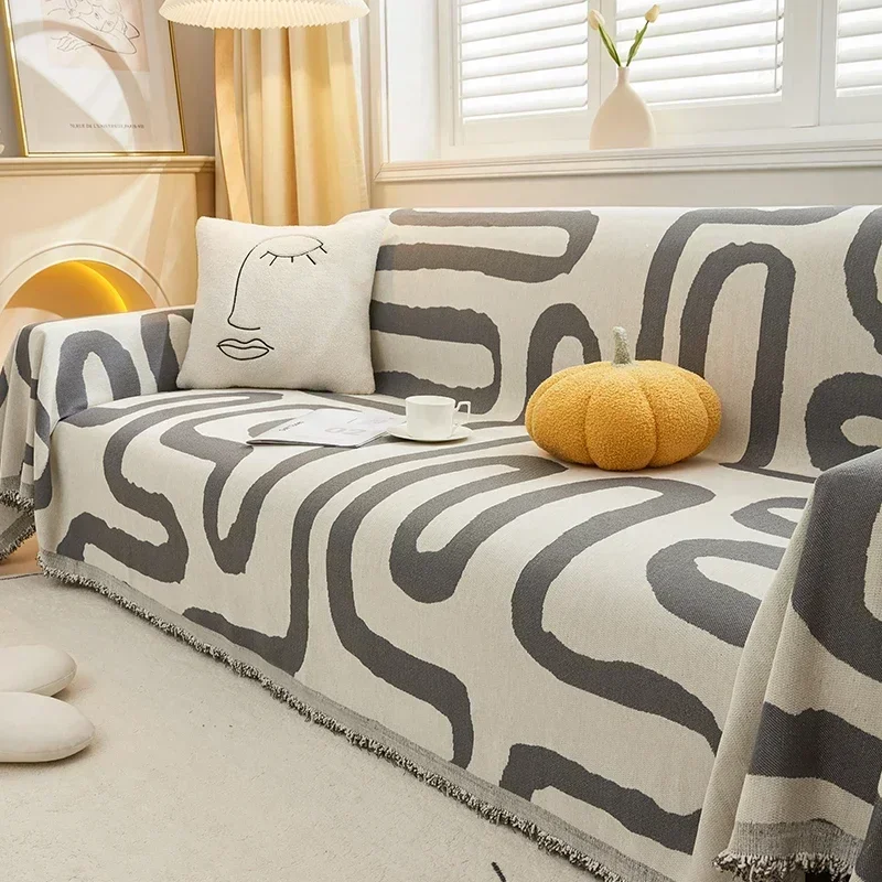 وسادة أريكة بوهيمية ريترو قطعة واحدة غطاء كامل مقاوم للغبار ومقاوم للخدش على شكل قطة Netflix Premium Sense Four Seasons General #2