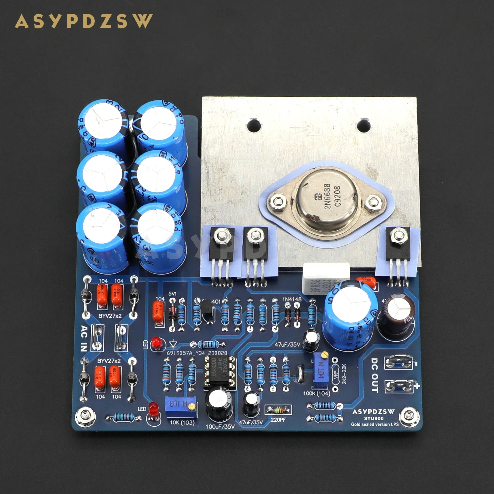 

STU900 Gold-sealed Ultra-low noise linear power supply Base on STUDER 900 circuit DIY Kit/Finished board DC 5V---24V (Optional)