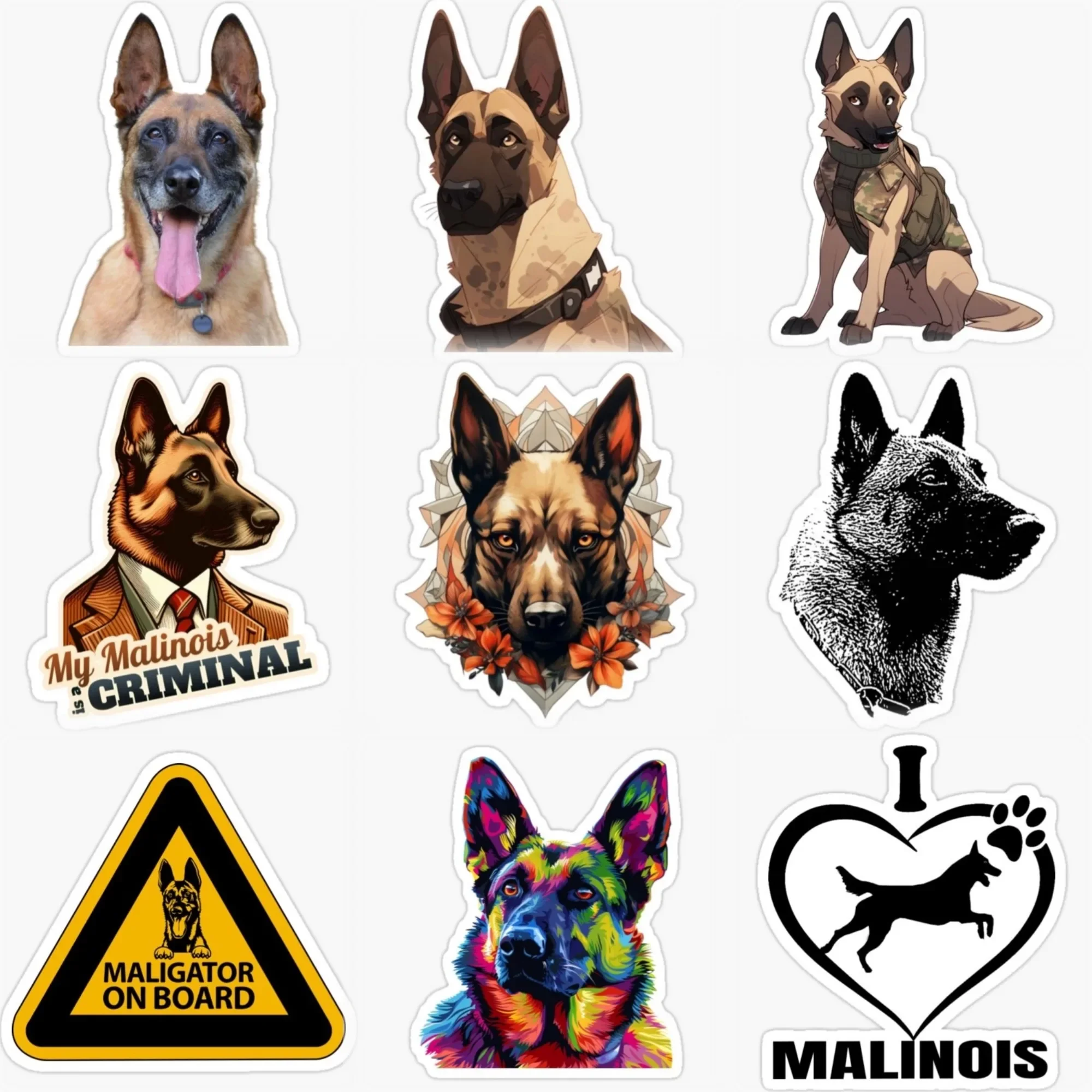 

Креативная ПВХ-наклейка с милым бельгийским малинуа для украшения автомобиля, фургона, внедорожника, шлема, окна, холодильника, стены, аксессуары