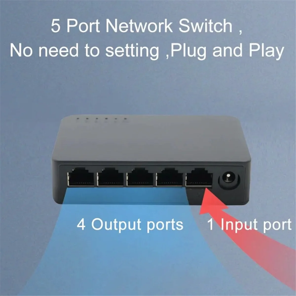 

M51K_5 портов Gigabit Switch 1000 Мбит/с Ethernet-коммутатор для монитора с вилкой стандарта США