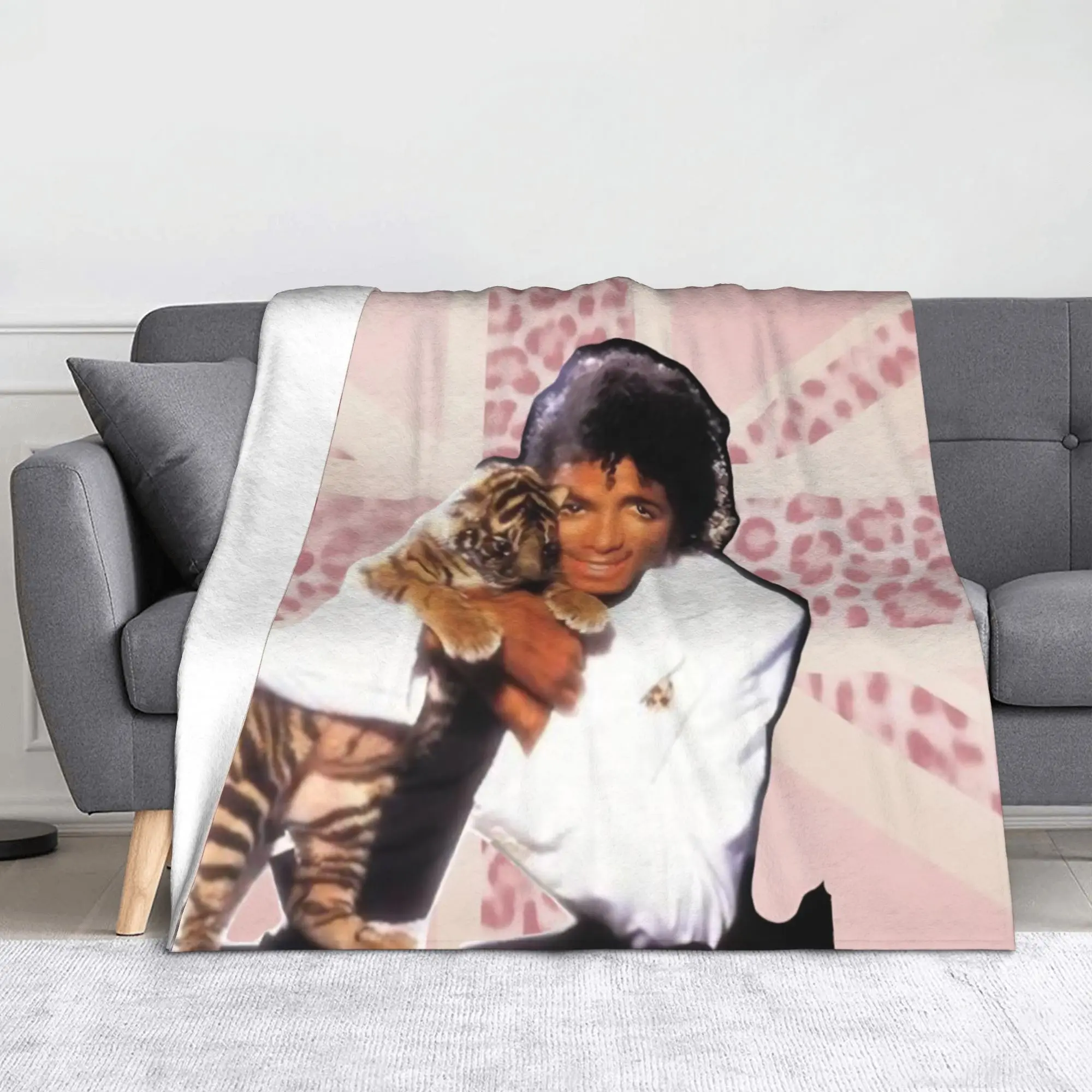 J-Jacksons Singer MJ Coral Fleece Plush Throw Blanket  Blankets for Home Bedroom Warm Bed Rug