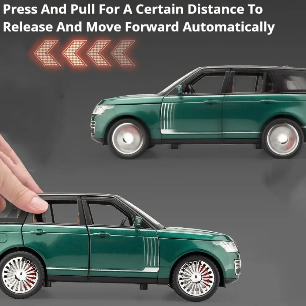 1:24 Land Rover Range Rover Speelgoed Miniatuur Auto Model Legering Diecast Autodeuren Geopend Geluid Licht Trek Voertuig Kinderen Geschenken