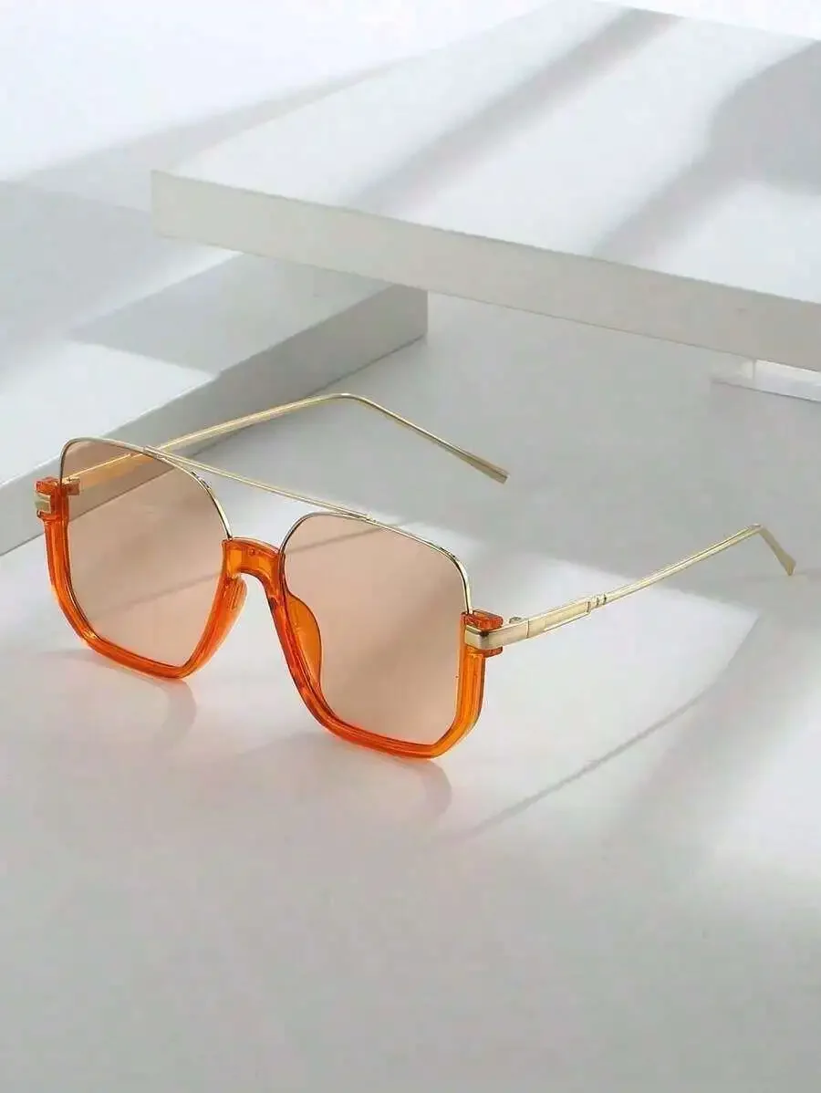 1pair Extra Large Frame Fashionable Retro Style Fashion Glasses For Women Beach Accessories For Women Glasses Shadesljjj