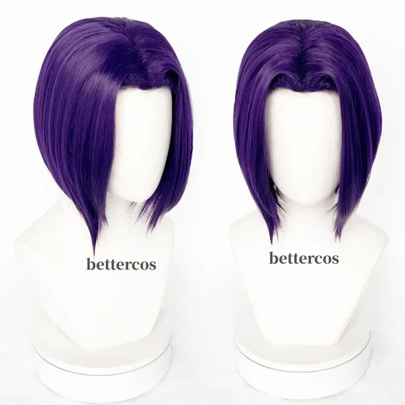 Raven Cosplay Wigs High Quality Anime Purple Short Heat Resistant Synthetic Hair Perucas Cosplay Wig Wig Cap