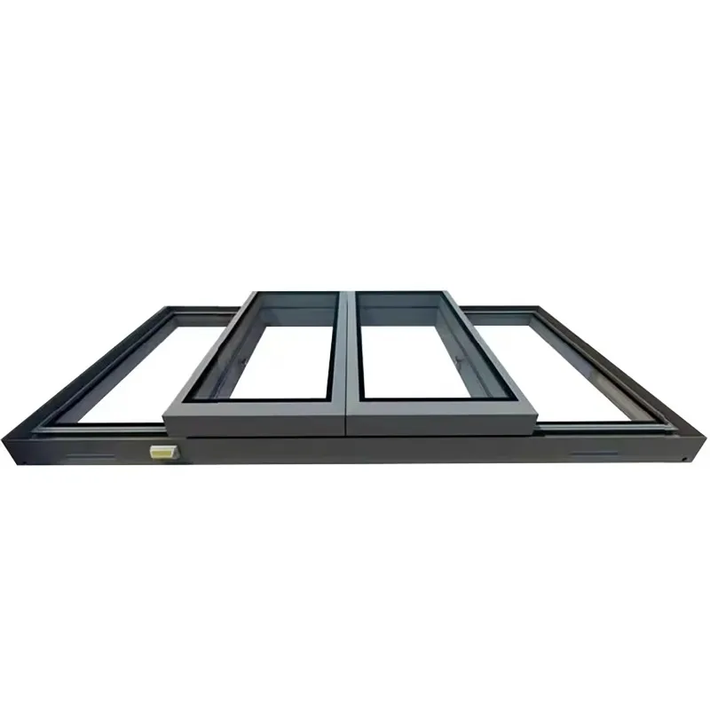 Customized Glass Skylight With Aluminum Alloy Frame For Kitchen Outdoor Use Soundproof Folding Open Style Maximized Ventilation