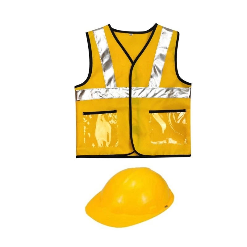 

Construction Worker Costume,Engineering Dress up Role Play Halloween Cosplay