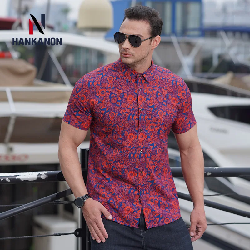 Extra Large Size 9XL-L, High-quality Printed Short Sleeve Shirt for Men, Breathable Beach Vacation Style Shirt.Casual Leisure