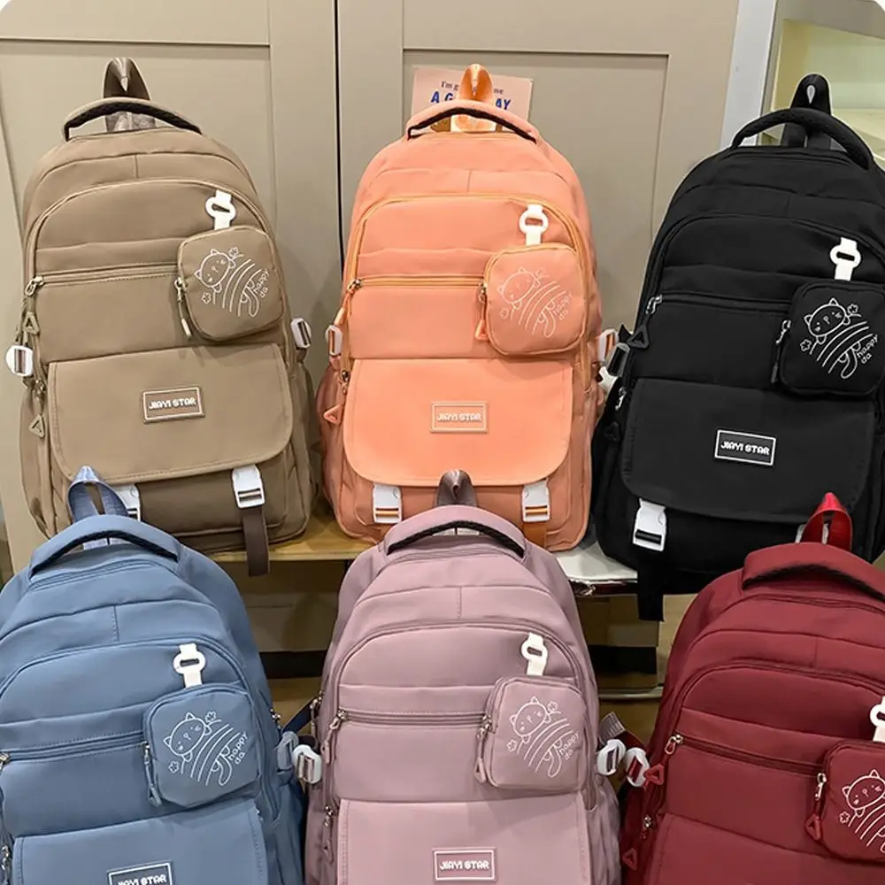 New Portable Backpack Large Capacity Casual School Bag Lightweight with Wallet Shoulder Bag