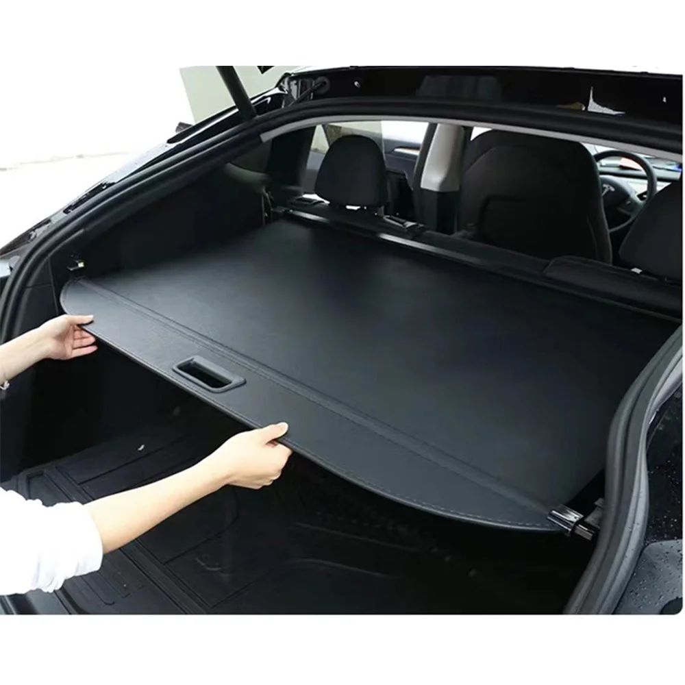 Tesla Model Y 2023 Rear Trunk Roller Blind Plate Retractable upper & lower layered Organizer For Modely 2021-2023 Accessories