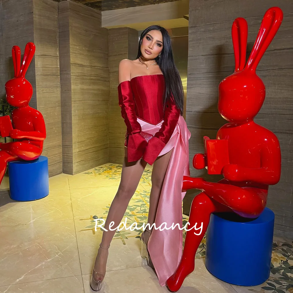 

Мини-платья Redamancy для вечеринок, красное, розовое, скромное короткое коктейльное платье, клубное ночное платье для особых мероприятий, Vestido De Graduacion elegantes 2024