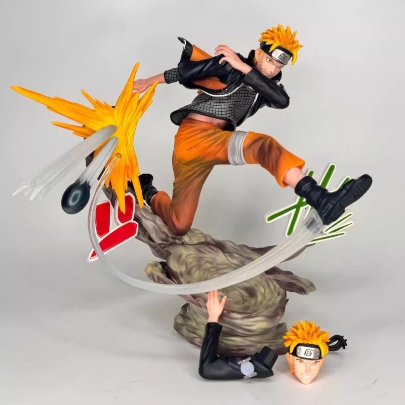Figura de Anime de 22 cm, Naruto GK, Modo Sabio, Naruto Uzumaki, Figura de Acción de Rescate, Escultura de Doble Cabeza, Modelo Coleccionable, Juguete, Regalo para Niños
