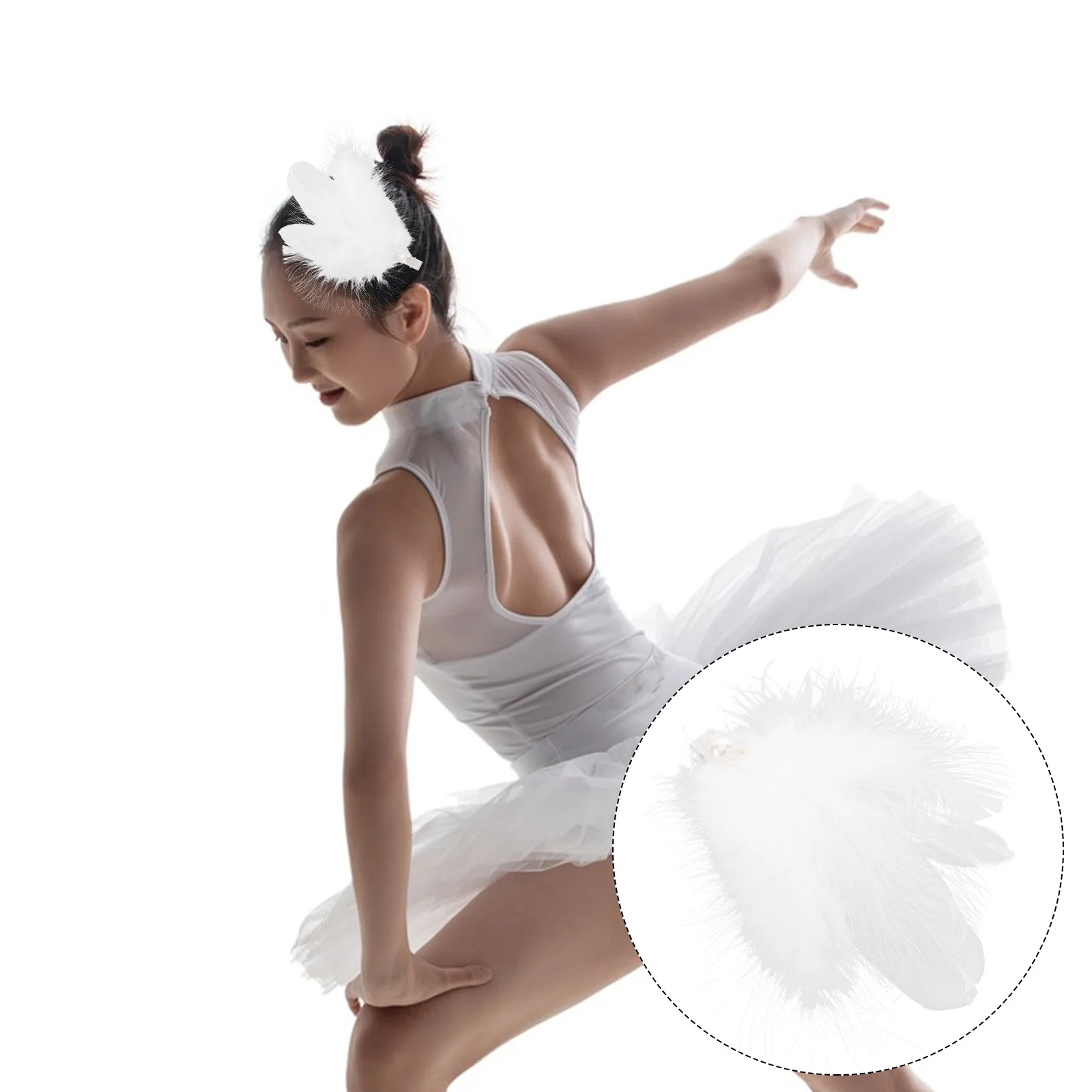 

Изящный заколка-крабик для волос в балетном стиле с перьями-крыльями, нежный и изящный, для свадеб, вечеринок и танцевальных выступлений