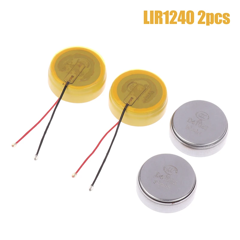 2Pcs New LIR1240 Rechargeable Button Battery 3.6V 50mAh For TWS Bluetooth Headphone